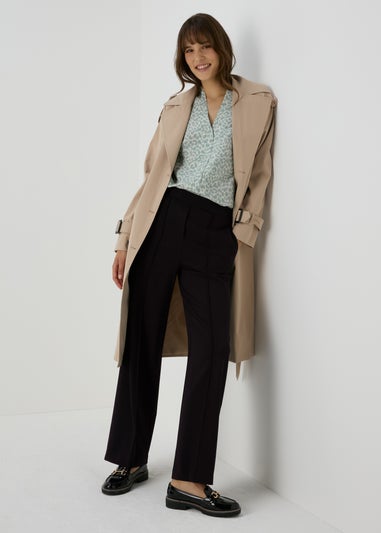 Et Vous Black Regular Wide Leg Trousers