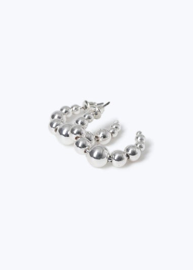 Muse Silver Ball Hoop Earrings