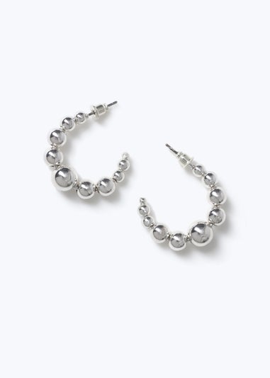 Muse Silver Ball Hoop Earrings