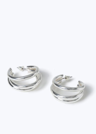 Muse Silver Triple Hoop Earring