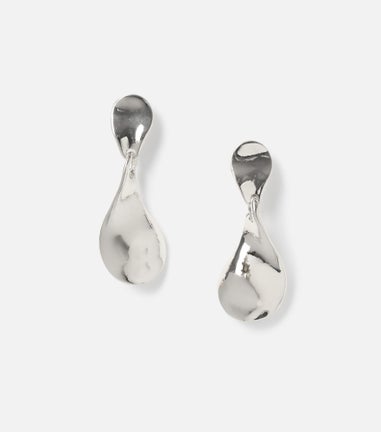 Muse Silver Twist Link Drop Earrings