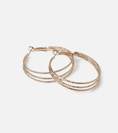 Muse Large Four Wire Row Hoop Earring In Gold