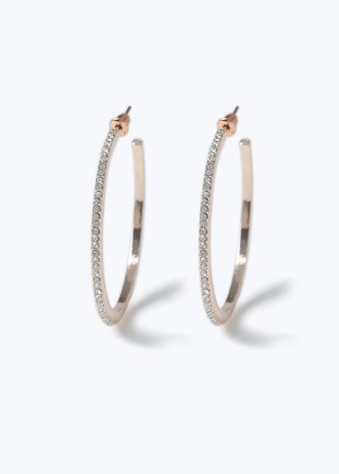 Muse Gold Rhinestone Hoop Earrings