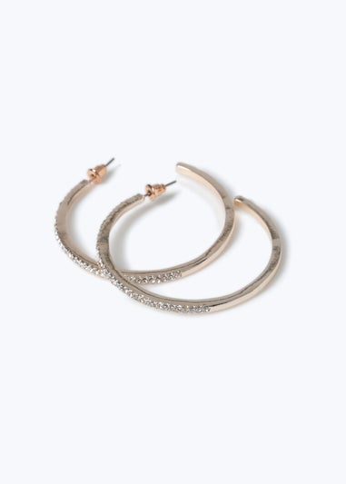 Muse Gold Rhinestone Hoop Earrings