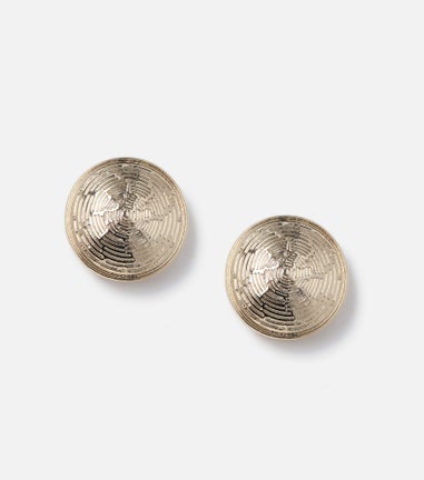 Muse Gold Textured Coin Stud Earrings