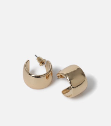 Muse Gold Wide Chub Hoop Earring