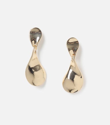 Muse Gold Organic Twist Link Drop Earrings