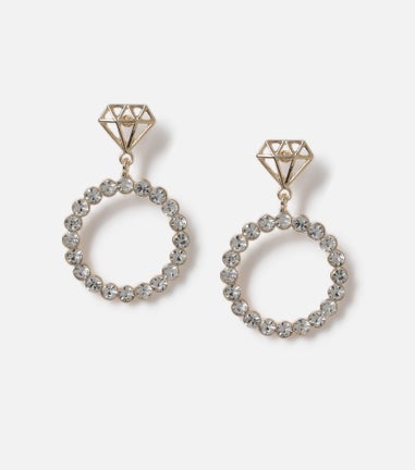 Muse Gold Hen Do Diamond Drop Earrings