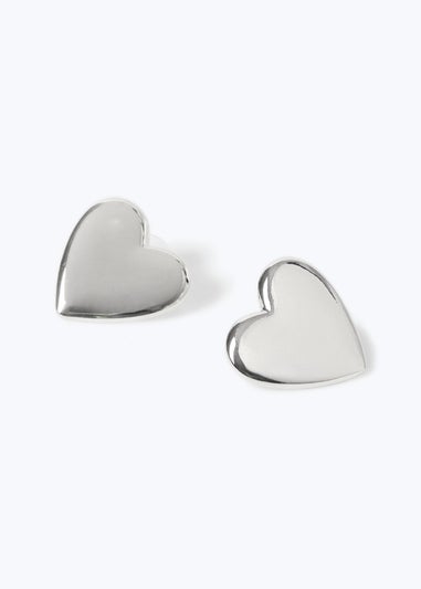 Muse Silver Heart Oversized Stud Earring