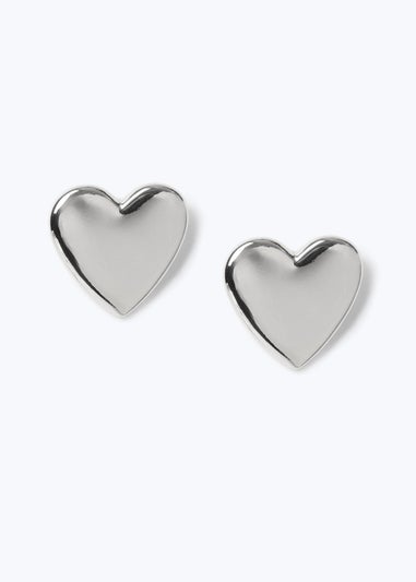Muse Silver Heart Oversized Stud Earring