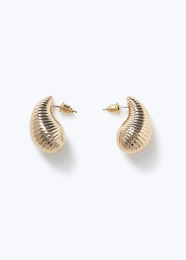 Muse Gold Textured Teardrop Earring