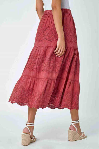 Roman Rust Broderie Design Skirt