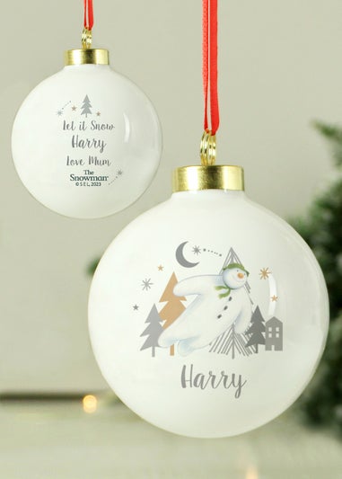 Personalised Memento Company White The Snowman Magical Adventure Bauble