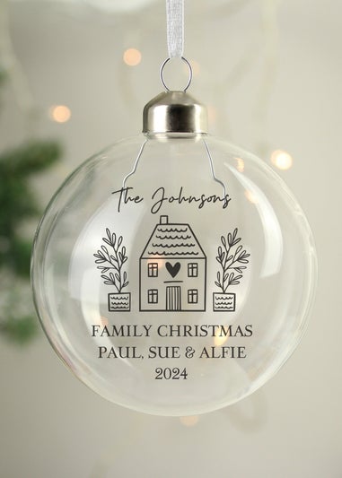 Personalised Memento Company Clear Home Glass Bauble