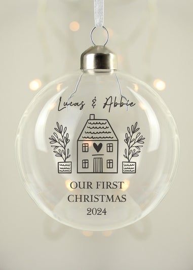 Personalised Memento Company Clear Home Glass Bauble