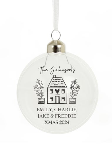 Personalised Memento Company Clear Home Glass Bauble