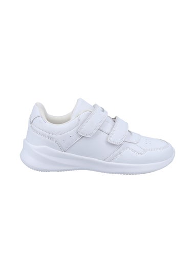 Hush Puppies Unisex White Marling Easy Junior School Shoes (Younger 10 - Older 2)