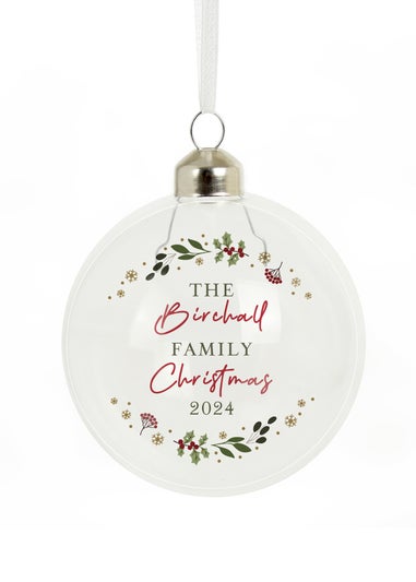 Personalised Memento Company Clear Christmas Glass Bauble