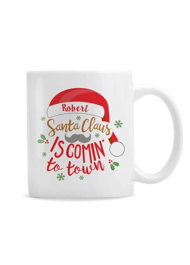 Personalised Memento Company White Santa Claus Is Comin To Town Mug