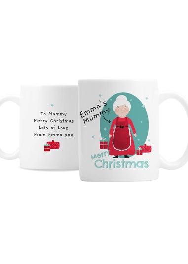 Personalised Memento Company White Mrs Claus Christmas Mug