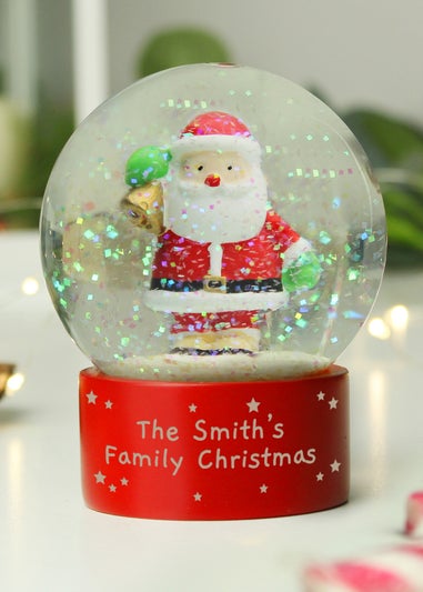 Personalised Memento Company Red Santa Snow Globe