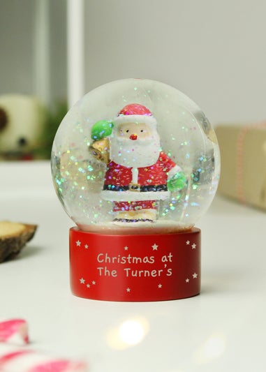 Personalised Memento Company Red Santa Snow Globe