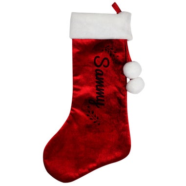 Personalised Memento Company Red Holly Christmas Stocking