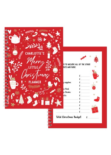 Personalised Memento Company Red Christmas A5 Planner