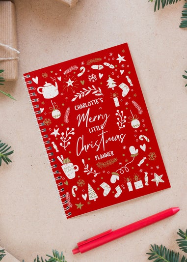 Personalised Memento Company Red Christmas A5 Planner