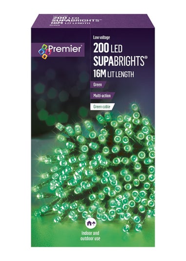 Premier Decorations 200 Green LED Supabrights