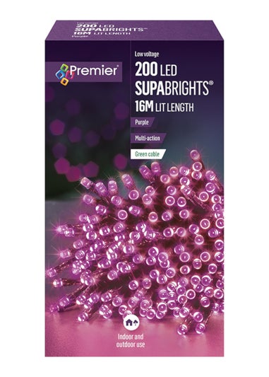 Premier Decorations 200 Purple LED Supabrights