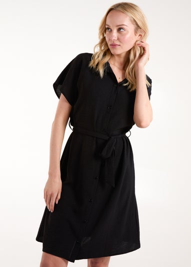 Blue Vanilla Black Shirt Dress Mini