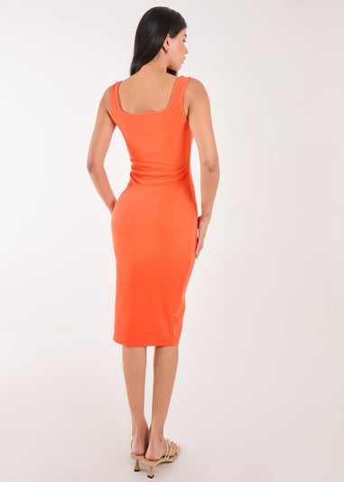 Pink Vanilla Orange Bandage Midi Dress