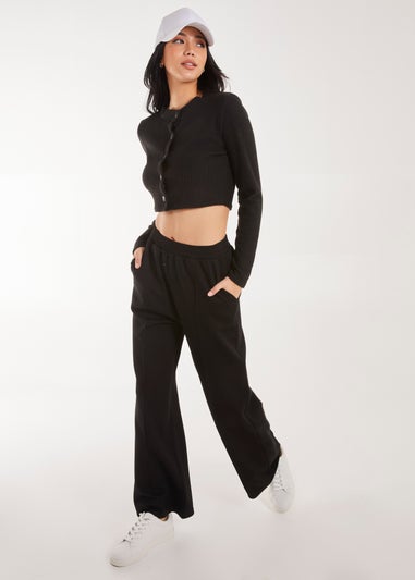 Pink Vanilla Black Wide Leg Joggers