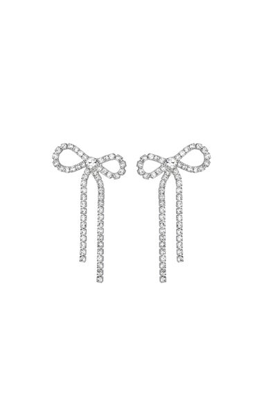 Jon Richard Silver Crystal Bow Earrings