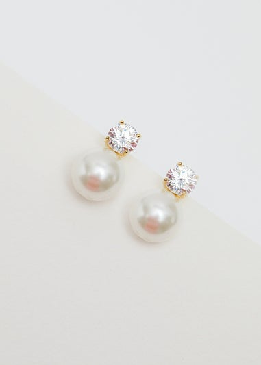 Jon Richard Gold Plated Crystal and Pearl Earrings