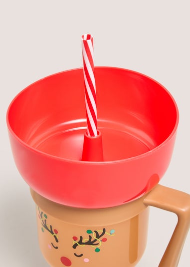 Beige Reindeer Snack Tumbler