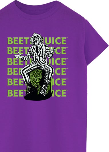 Beetlejuice Pose Men Purple T-Shirt