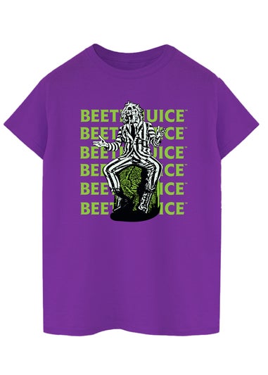 Beetlejuice Pose Men Purple T-Shirt