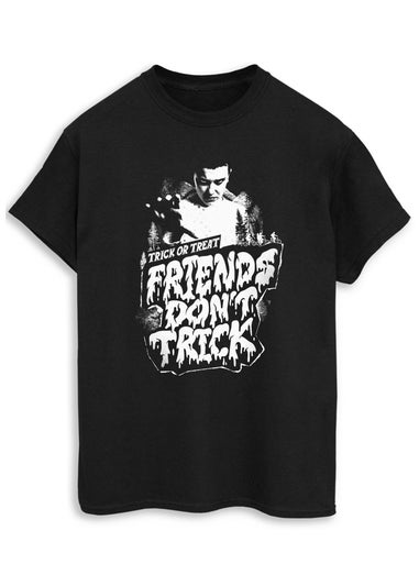 Stranger Things Friends Don't Trick Women Black Boyfriend Fit T-Shirt