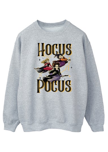 Disney Hocus Pocus Flying Heather Grey Sweatshirt