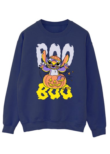 Disney Lilo & Stitch Halloween Boo Pumpkin Navy Sweatshirt