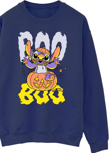 Disney Lilo & Stitch Halloween Boo Pumpkin Navy Sweatshirt