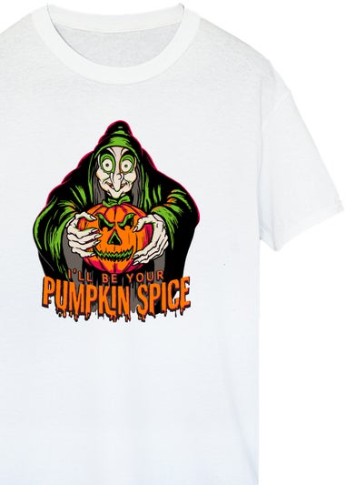 Disney Villain Evil Queen I'll Be Your Pumpkin Spice White Boyfriend Fit T-Shirt