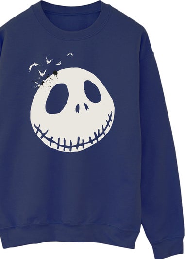 Disney The Nightmare Before Christmas Face Women Navy Sweatshirt