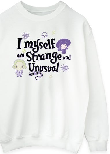 Beetlejuice Strange And Unusual Women White Sweatshirt