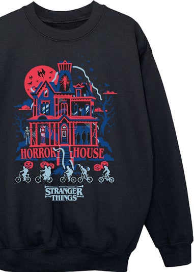 Stranger Things Horror House Boys Black Sweatshirt (7-13 Years)