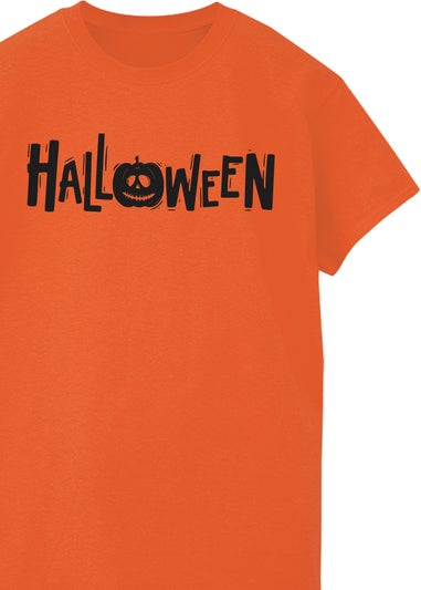 Halloween Text Orange Boyfriend Fit T-Shirt