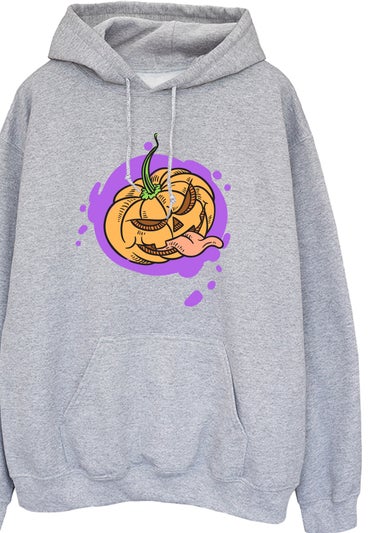 Halloween Pumpkin Women Heather Grey Hoodie