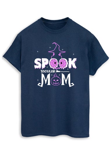 Halloween Spook Mum Navy Boyfriend Fit T-Shirt